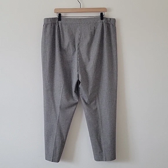J Jill Black Tan Check Ankle/Cropped Pants Size 18W - Picture 3 of 7